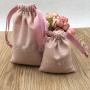 Pink Cotton Linen Jewellery Bag
