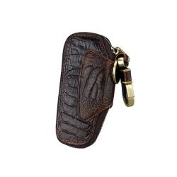 Wholesale Vintage Car Key Holder Pouch Luxury Cowhide Leather Key Bag With Key Ring