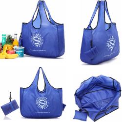 High quality printed nylon reusable eco bag fold pouch grocery carry bag tote shopping bag
