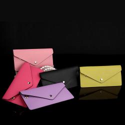 Holographic fashion flap women slim zip envelope wallet