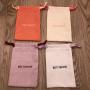 High End Custom Cotton Linen Comb Pouch Bag Pink Yellow Orange Off-White Cotton Linen Drawstring Bag