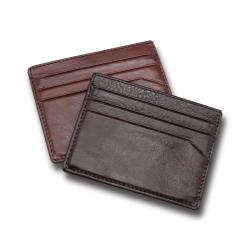 Custom logo Italian leather slim credit card holder RFID men leather card holder