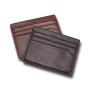 Custom logo Italian leather slim credit card holder RFID men leather card holder