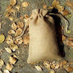 Natural Jute Hessian Hemp Drawstring Bag, Rustic Jute Packaging Bag