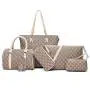 Wholesale China online shopping travel PU leather 6 Pieces tote bag set for women