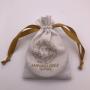 Biodegradable Custom Logo Printed Linen Fabric Drawstring Pouches for Jewelry Packing Jute Drawstring Bag