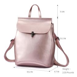 Lovevook backpack women genuine pu leather laptop backpack.