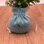 Thick Soft Turquoise Blue Microfiber Suede Jewelry Bag With Divider