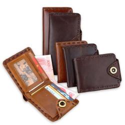Vintage Manual Real Leather Male Transverse Style Wallet With Various Styles