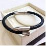 Best Sale Luxury Genuine Stingray Leather Stainless Steel Nail Bracelet