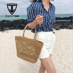 New Ladies Beach Rattan Straw Tote Bags Hollowed Out Casual Woven Shopping Bag