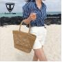 New Ladies Beach Rattan Straw Tote Bags Hollowed Out Casual Woven Shopping Bag