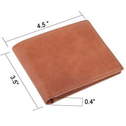 2018 new simple bifold leather men slim wallet case with PVC flap