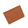 Brown crazy horse genuine leather boarding pass travel portfolio wallet with gift box