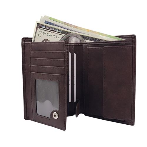 Nice Leather Trifold Mens Wallet RFID Blocking Wallet ID Window Travel Wallet