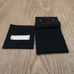 Flexography  Custom Logo Black Suede Envelop Pouch With Button for Clothes Packing Suede Envelop Bags