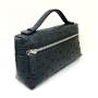 Custom Made Luxury Genuine Ostrich Leather Kits Bag Travel Toiletry Makeup Cosmetic Bags Cases For Women Custom Logo