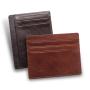 Custom logo Italian leather slim credit card holder RFID men leather card holder
