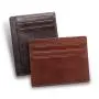 Custom logo Italian leather slim credit card holder RFID men leather card holder