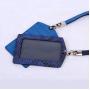 Snake skin leather business name tag ID badge card holder with lanyard