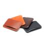 Personalized front pocket RFID vegetable tanned leather card holder with logo