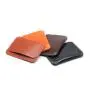 Personalized front pocket RFID vegetable tanned leather card holder with logo