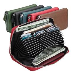 Long Style Zip Travel Passport Wallet Leather Phone Case Wallet Multi-slots Card Wallet