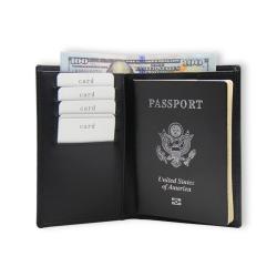 Leather RFID blocking passport holder travel wallet Genuine Leather Passport Wallet