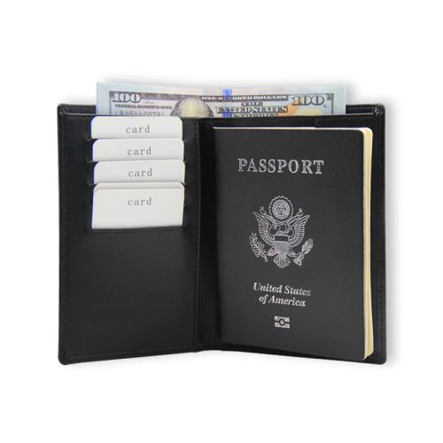 Leather RFID blocking passport holder travel wallet Genuine Leather Passport Wallet