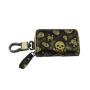 Fashion Real Cowhide Leather Car Key Pouch Unisex Zipper Car Key Bag With Car Key Ring