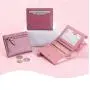 Minimalist Women Cowhide Leather Bi-fold Wallet
