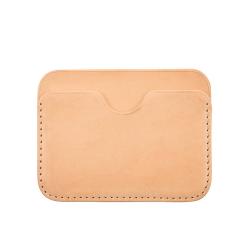 Top grain vegetable tanned leather RFID credit card holder with logo