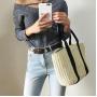 Custom Hand Made High Quality Casual Women Holiday Summer Beach Twine Knitted Knitting Tote Bag Handbag For Lady Women