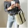 Custom Hand Made High Quality Casual Women Holiday Summer Beach Twine Knitted Knitting Tote Bag Handbag For Lady Women