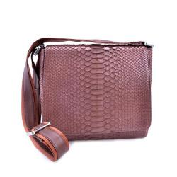 OEM Custom Made Brown Luxury Real Snake Skin Leather Man Laptop Shoulder Weekender Flap Satchel Messenger Bags Handbags