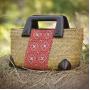 Thailand Women Rattan Straw Tote Shoulder Bag Handbag Woven Straw Braid, With Top Handle