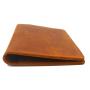 Brown crazy horse genuine leather boarding pass travel portfolio wallet with gift box