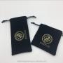 Promotional Black Velvet Bag With Gold Printing Logo