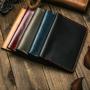 Cowhide business passport bag simple certificate holder classic vintage passport clip