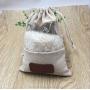 Jute Drawstring Pouch With Transparent Window For Dog Food