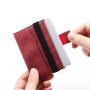 2018 NEW arrival slim minimalist front pocket RFID elastic band leather card holder
