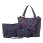 Lovevook women handbags 3 pcs bag set crossbody bags for women Geometric luminous reflective shoulder bag for ladies