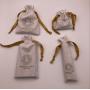 Biodegradable Custom Logo Printed Linen Fabric Drawstring Pouches for Jewelry Packing Jute Drawstring Bag