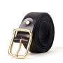 Italian Full Grain Cowhide Men Genuine Leather Belt with Brass Single Buckle