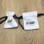 White Cotton Drawstring Pouch For Jewelry