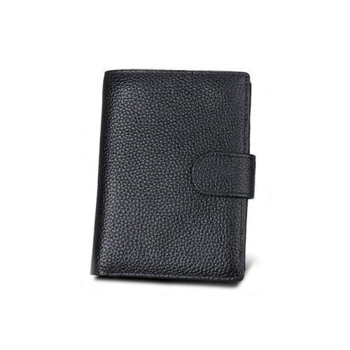 Hot Sale Top Layer Cowhide Men's Wallet Vertical Style Short Tri-fold Purse