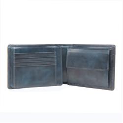 Nice color customized Vintage genuine leather trifold men wallet