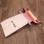 High End Custom Cotton Linen Comb Pouch Bag Pink Yellow Orange Off-White Cotton Linen Drawstring Bag