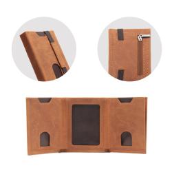 Slim leather wallet men RFID elastic band men wallet with coin pocket