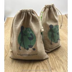 Natural Hemp Bag with ties, Simple Jewelry Small Gift Packaging Pouches 8.5cm*11.5cm